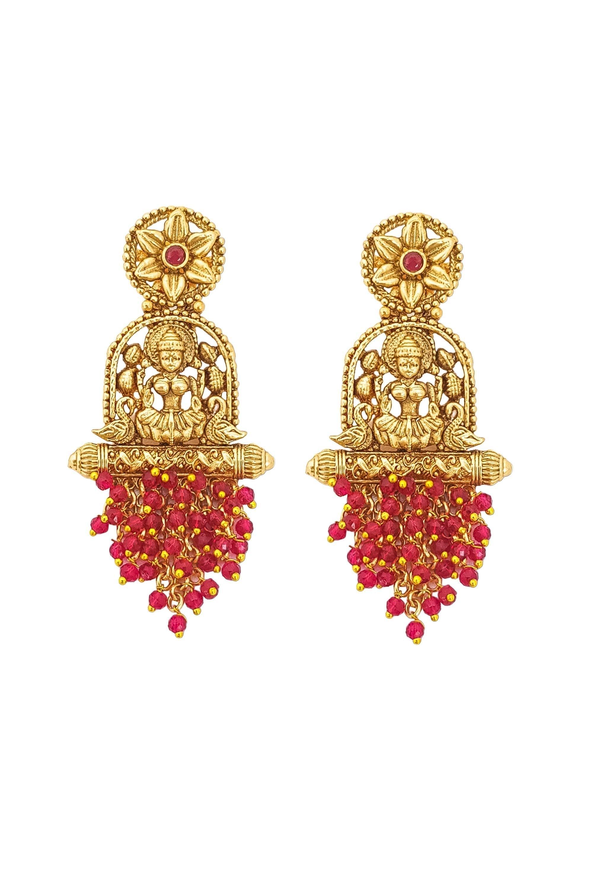 Gold Plated Temple Collection Earrings Jhumka - Griiham
