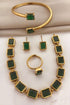 Gold Plated Temple Necklace Set with Monalisa stones 13256N