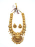 Gold Plated Temple Necklace Set with Multi Color Stones 13052N