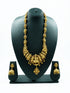 Gold Plated Temple Necklace Set with Multi Color Stones 13054N