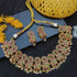 Gold Plated Temple Necklace Set with kempu stone 12922N