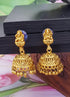 Gold Plated Temple design Jhumki 19222N - Griiham