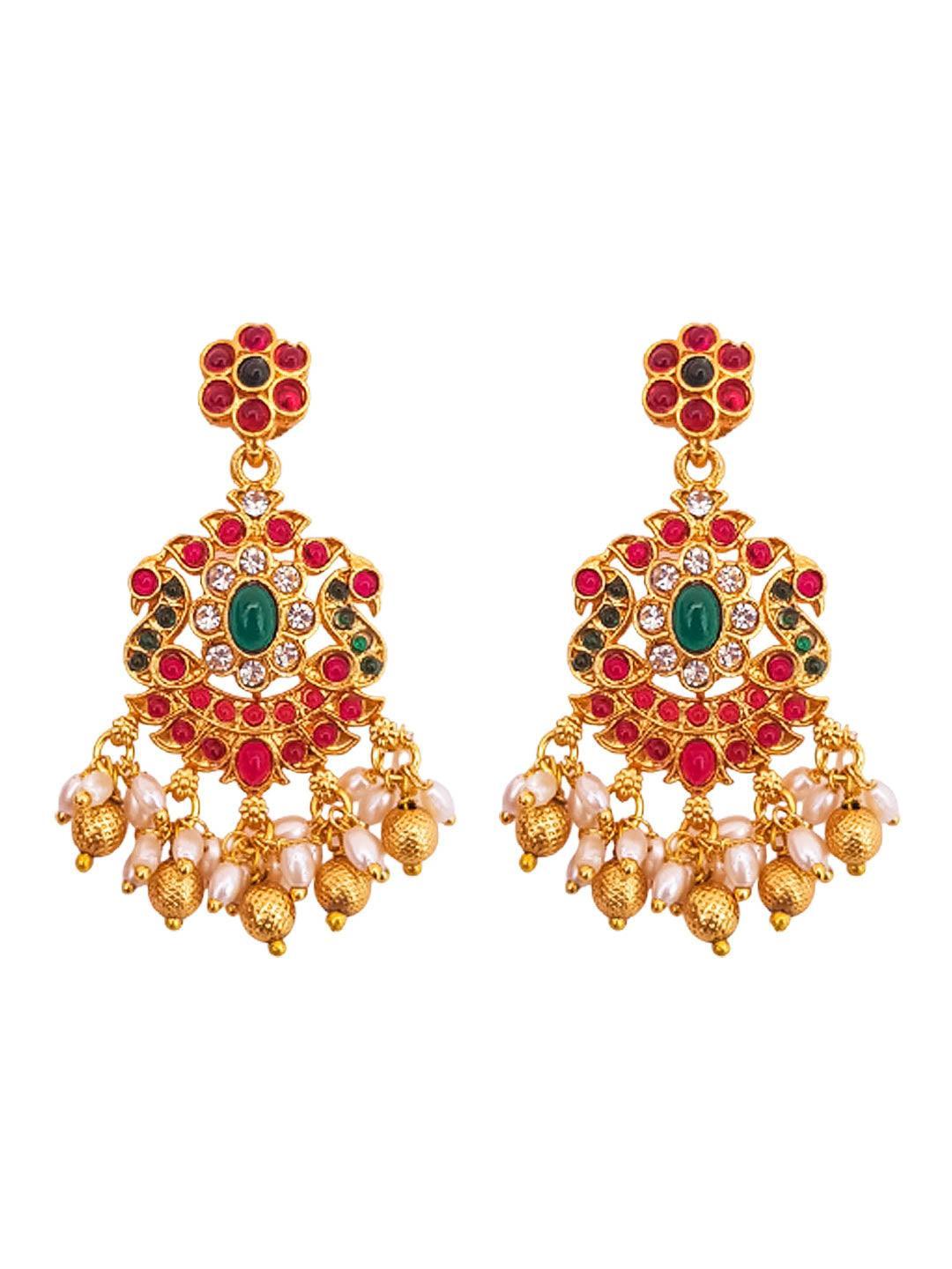 Gold Plated Zercon Short Necklace Set 19942N - Griiham