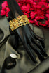 Gold Plated adjustable Rajwadi Kada Bangle with Kemp Stones with screw - Griiham