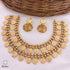 Gold Plated coin pattern 2 layer Designer Necklace with Laxmi 9204N-Necklace Set-Griiham-Griiham