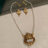 Gold Plated elegant Pendant Set with pearl mala