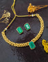 Gold Plated monalisa stone Necklace Set 15929N