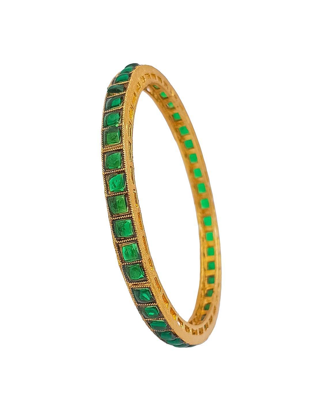 Gold Plated set of 4 AD bangles - Griiham