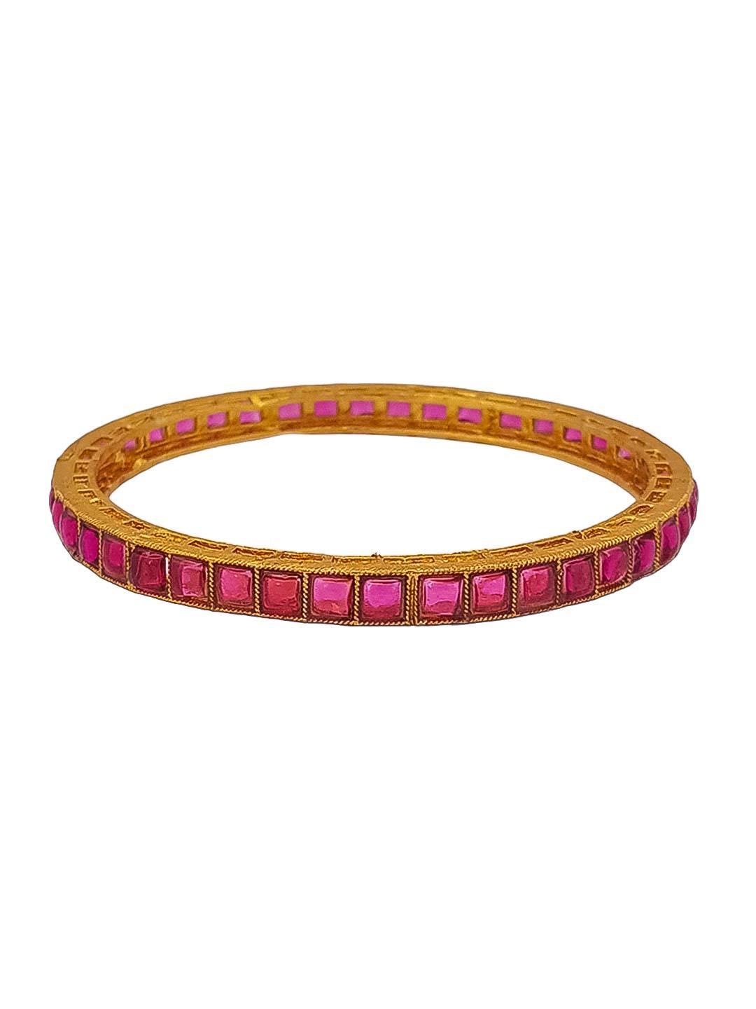 Gold Plated set of 4 AD bangles - Griiham