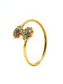 Gold Plated single adjustable spring designer Bangle/Kada Floral motif 10623N - Griiham