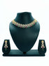 Gold finish Evergreen Trending designs Short AD necklace set  9085N-1