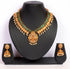 Gold finish Kasu Laxmi Short necklace set with colored kempu stones 8976N-1