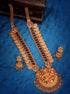 Gold finish Long Laxmi necklace set with colored kempu stones 9000N - Griiham