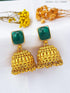 Gold plated AD Earrings jhumka - Griiham