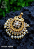 Gold plated CZ with Ruby Studded Pendant set 7250N