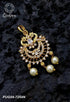 Gold plated CZ with Ruby Studded Pendant set 7254N