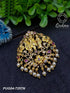 Gold plated CZ with Ruby Studded Pendant set 7257N