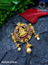 Gold plated CZ with Ruby Studded Pendant set 7261N