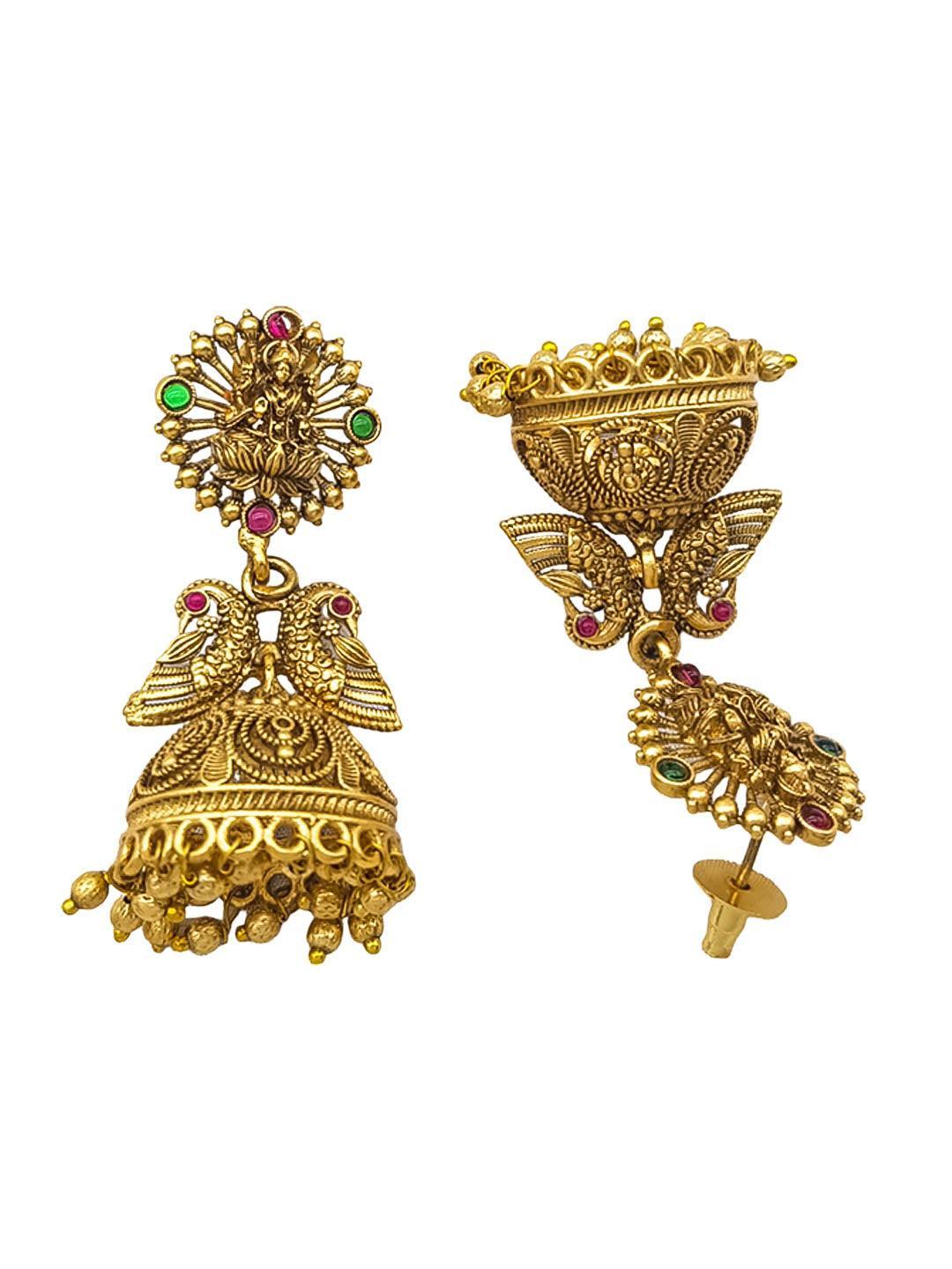 Gold plated Classic design Jhumka Earrings - Griiham