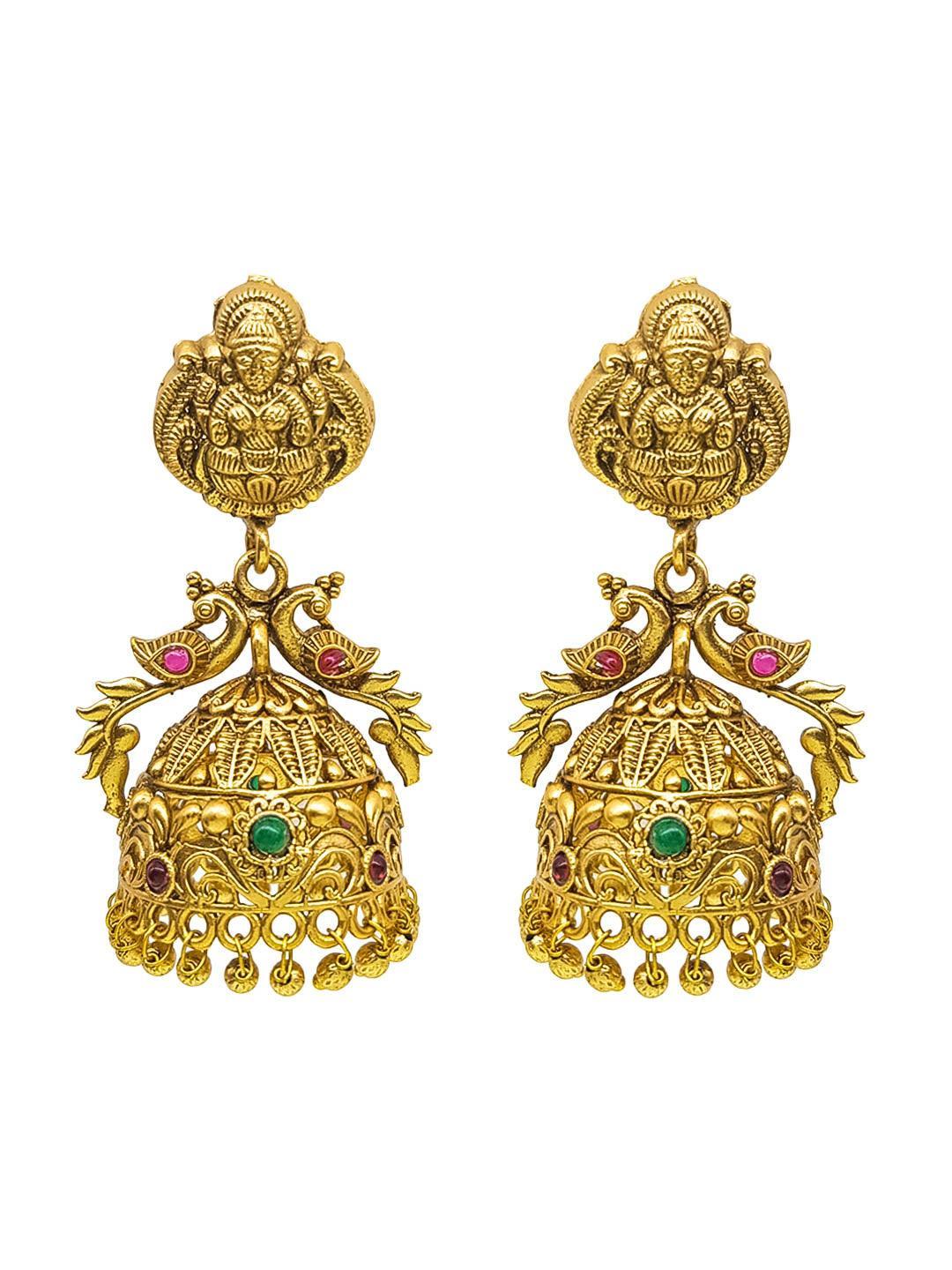 Gold plated Classic design Jhumka Earrings - Griiham