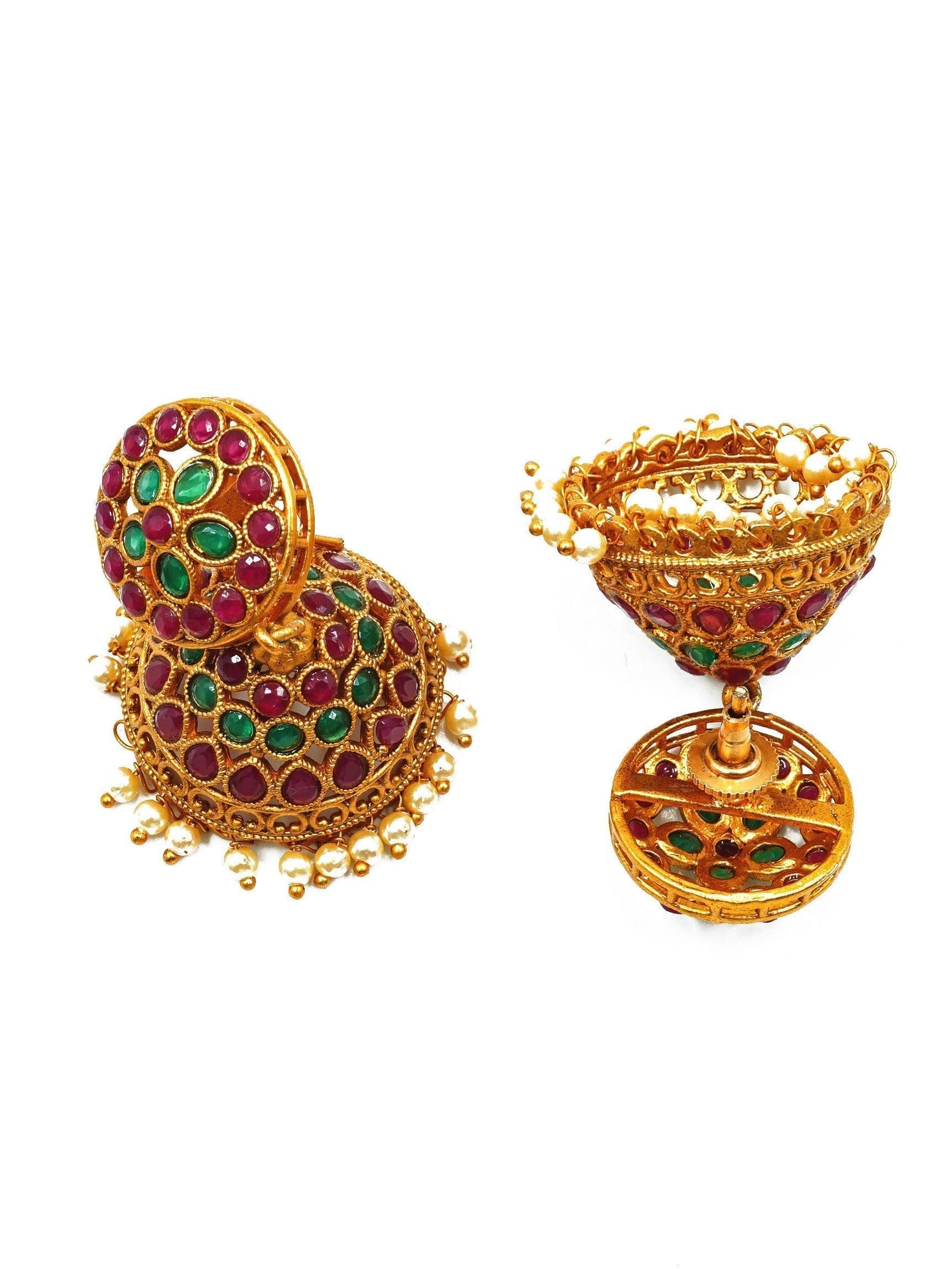Gold plated Jhumka Earrings - Griiham