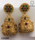 Gold plated Temple design Jhumka Earrings - Griiham