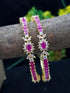 Gold polish with Ruby Zercon stone designer bangle set of 2 bangle B2AB02-388-2302A