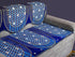 Griiham Geometric Coffee Blue Sofa Cover for 5 Seater Sofa - (3+1+1) 90% Cotton 10% Polyster AT18