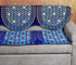 Griiham Geometric Coffee Blue Sofa Cover for 5 Seater Sofa - (3+1+1) 90% Cotton 10% Polyster AT18