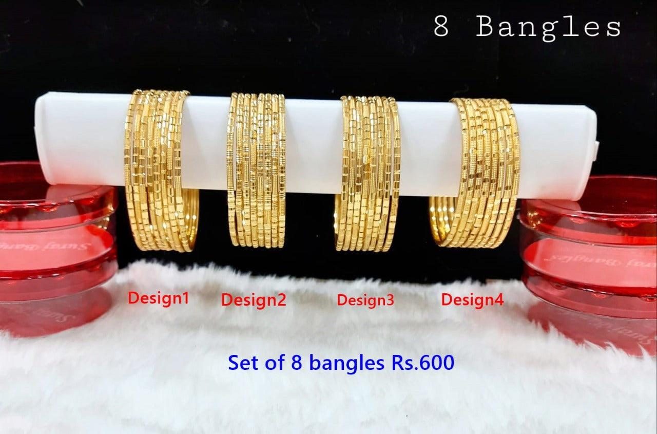 Guaranteed Gold Plated Bangles Set of 8 bangles 6231N