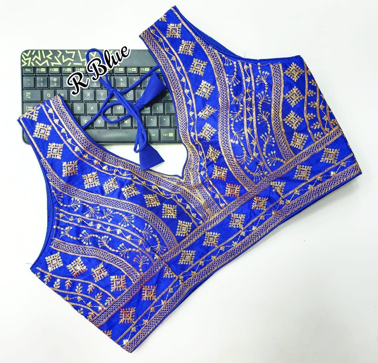 HeavyThread zari With Sequence Embroidery Work Blouse 16956N - Griiham