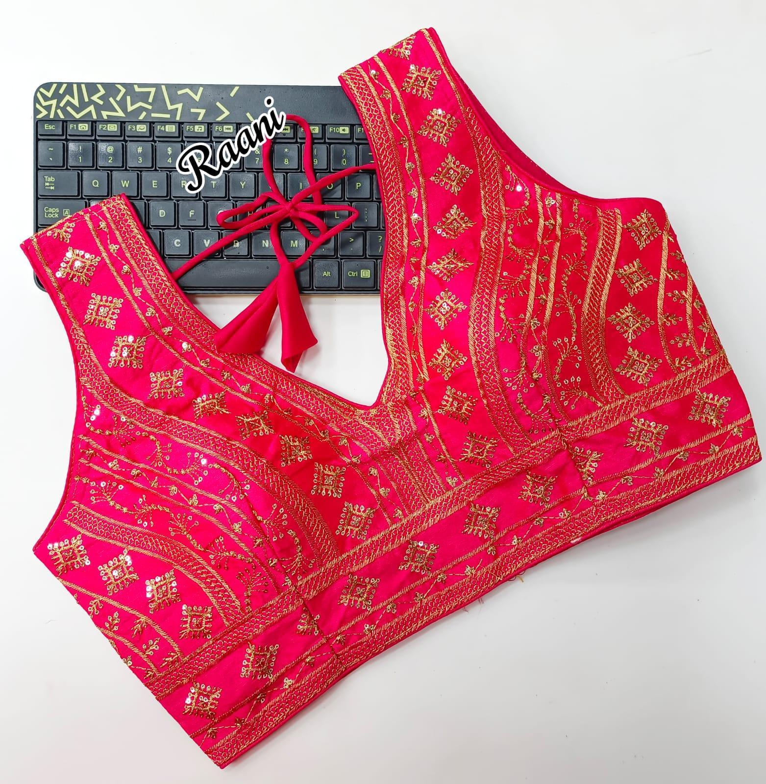 HeavyThread zari With Sequence Embroidery Work Blouse 16956N - Griiham