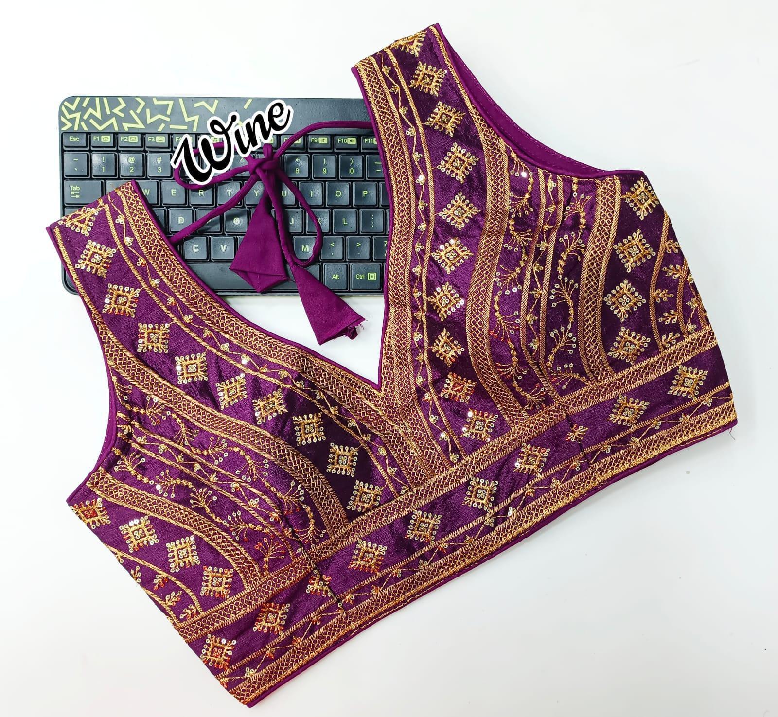 HeavyThread zari With Sequence Embroidery Work Blouse 16956N - Griiham