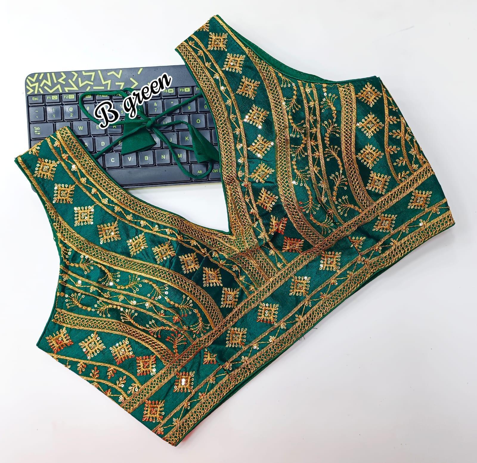HeavyThread zari With Sequence Embroidery Work Blouse 16961N - Griiham