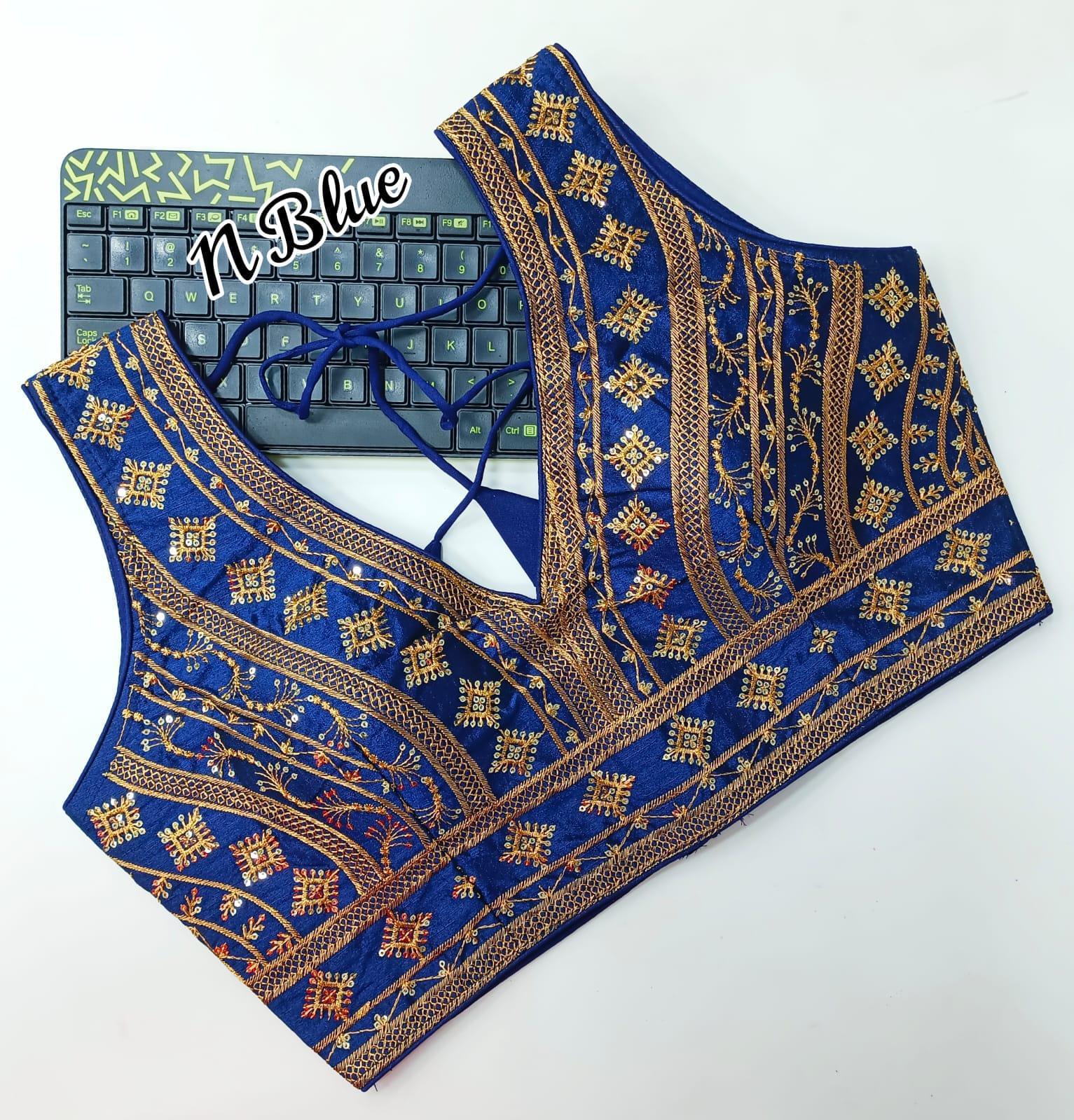 HeavyThread zari With Sequence Embroidery Work Blouse 16961N - Griiham