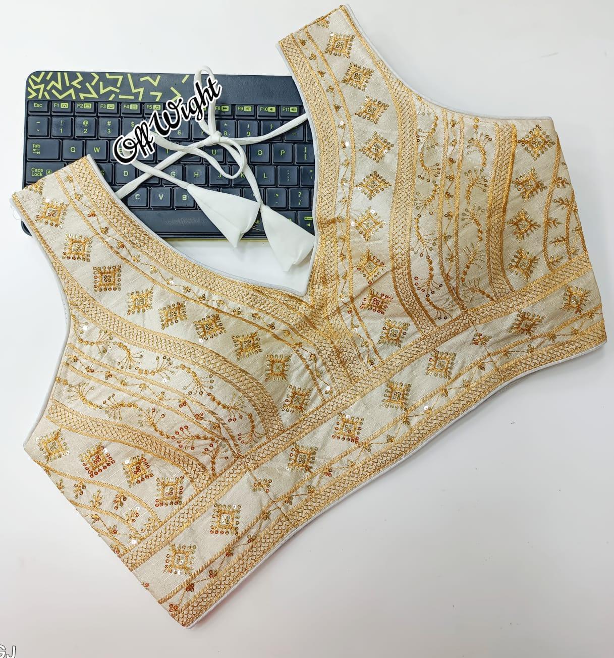HeavyThread zari With Sequence Embroidery Work Blouse 16961N - Griiham