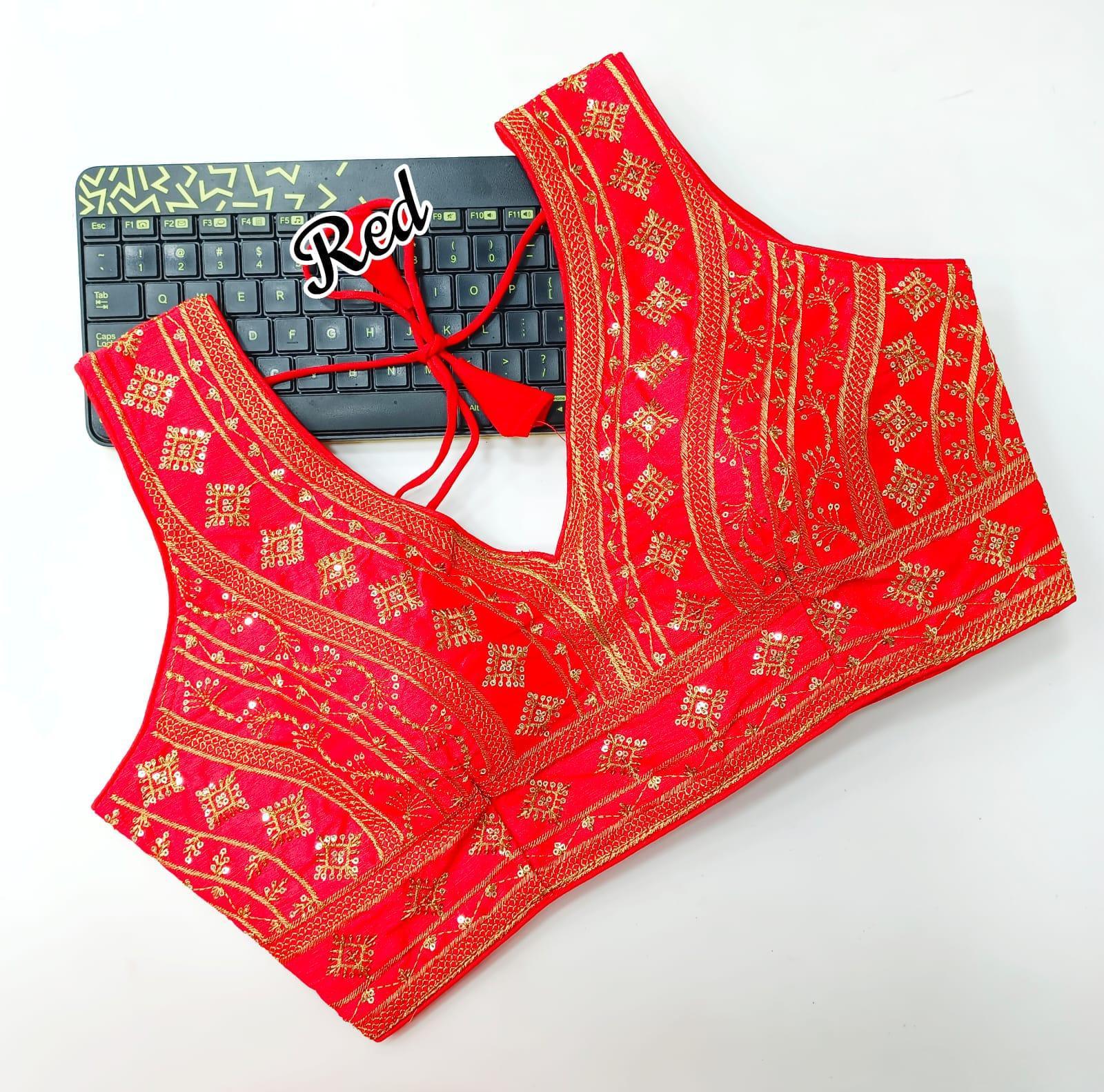 HeavyThread zari With Sequence Embroidery Work Blouse 16961N - Griiham