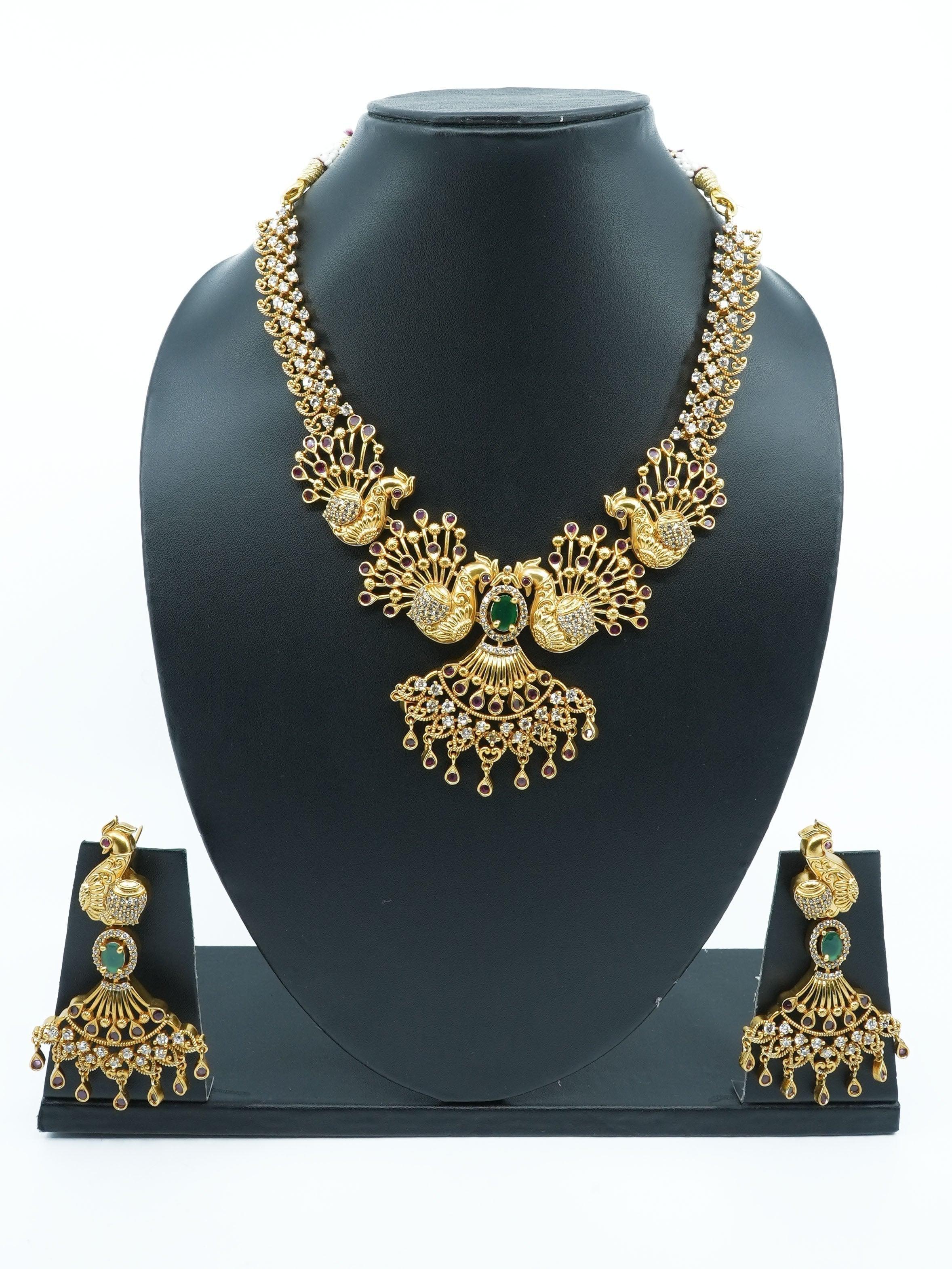High Premium Gold plated designer Necklace with Multicolor antique Necklace - Griiham