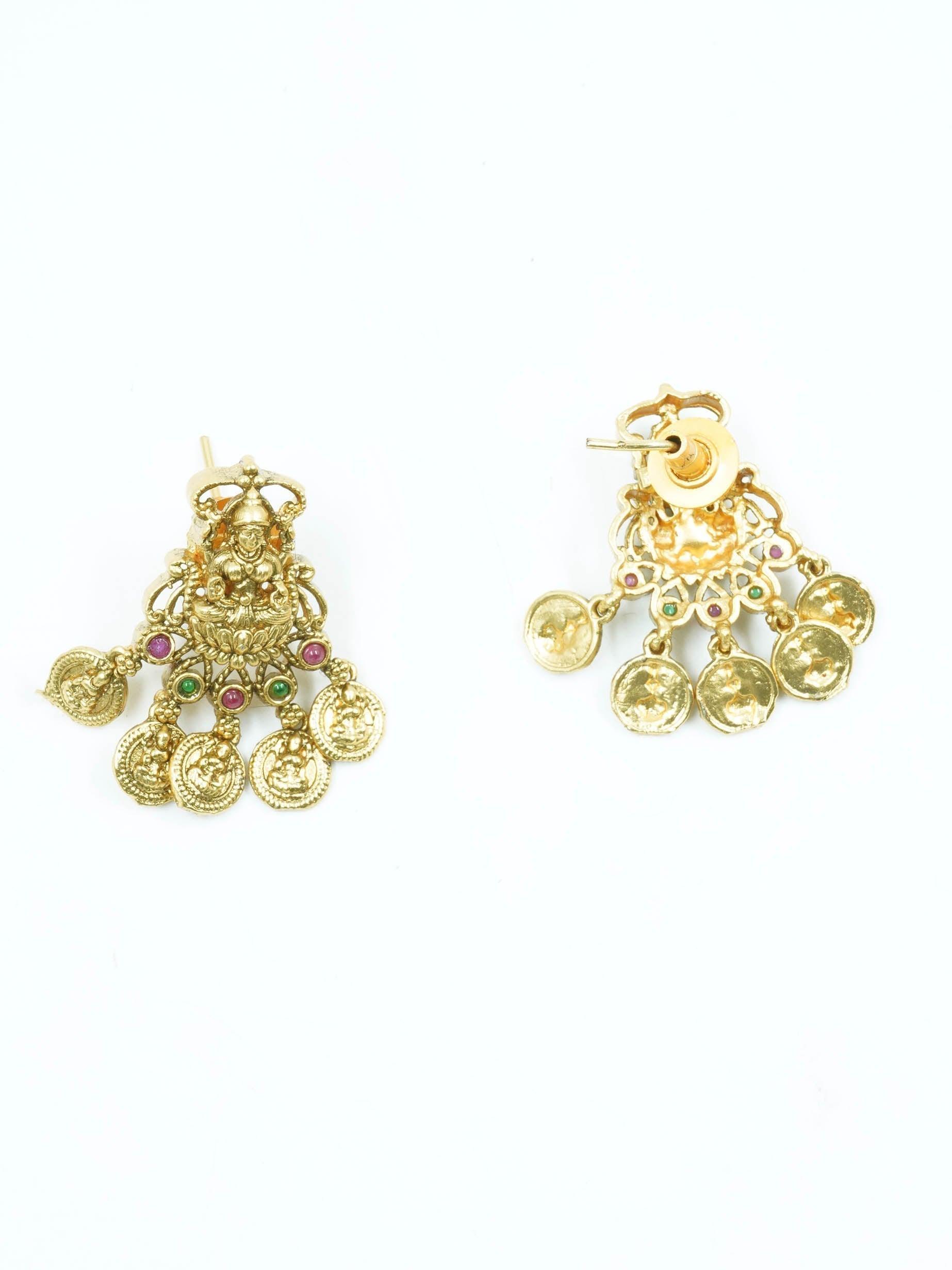 High Premium Gold plated designer Necklace with Multicolor kempu Stones 12000n - Griiham