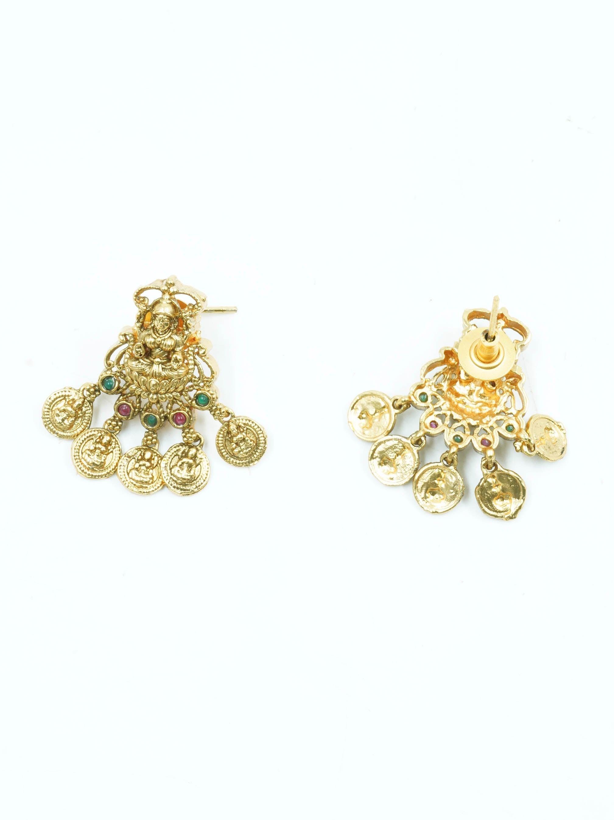 High Premium Gold plated designer Necklace with Multicolor kempu Stones 12000n - Griiham