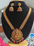 Gold plated Kasu necklace set with Maroon beads