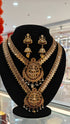 Premium Gold Finish Kasu Necklace Combo Set