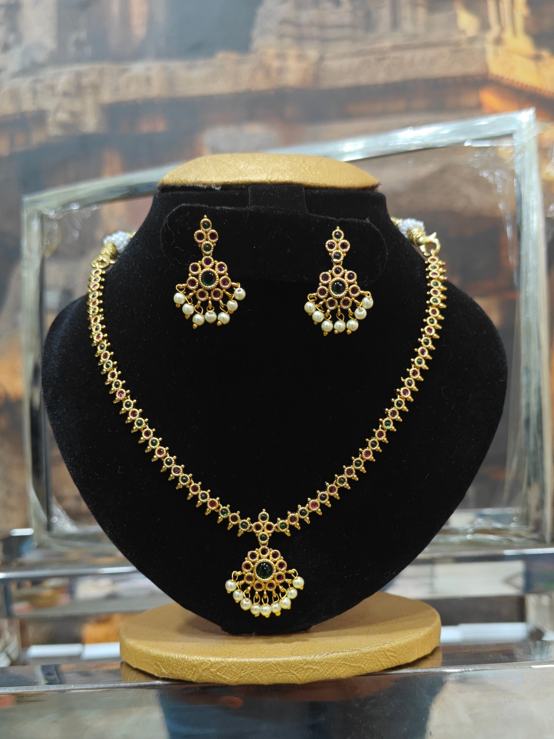Thalaivan Thalaivi Nithya menon inspired ADIGAI Gold plated Necklace Set
