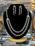 Premium Victorian Long Double Layer CZ Necklace Set  0825