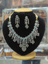 Premium Victorian Bridal Turqoise Raindrop CZ Choker Necklace Set  0825