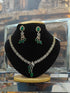 Premium Victorian Green White CZ Necklace Set  0825