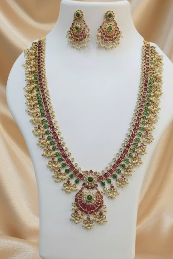 Premium Jadau Long necklace Set