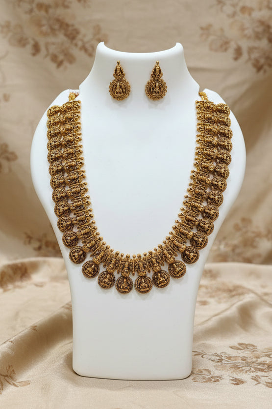 Premium Gold Plated Antique Short Necklace Set