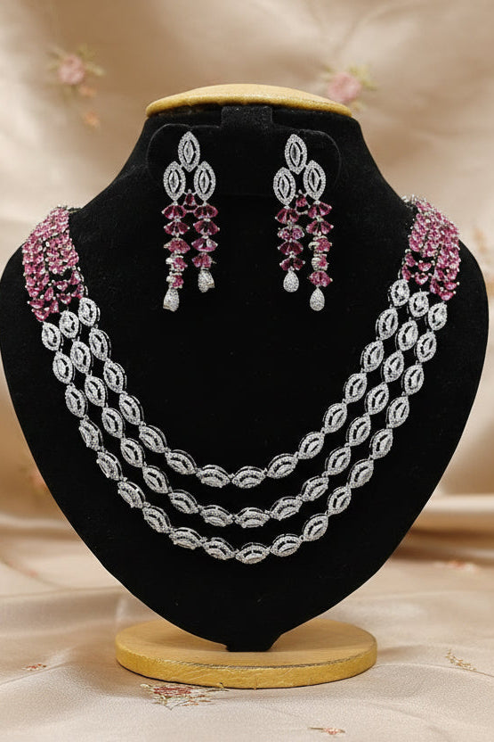Gold Plated premium CZ Necklace Set