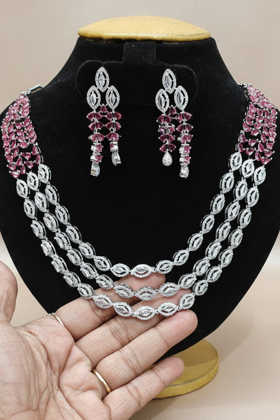 Gold Plated premium CZ Necklace Set